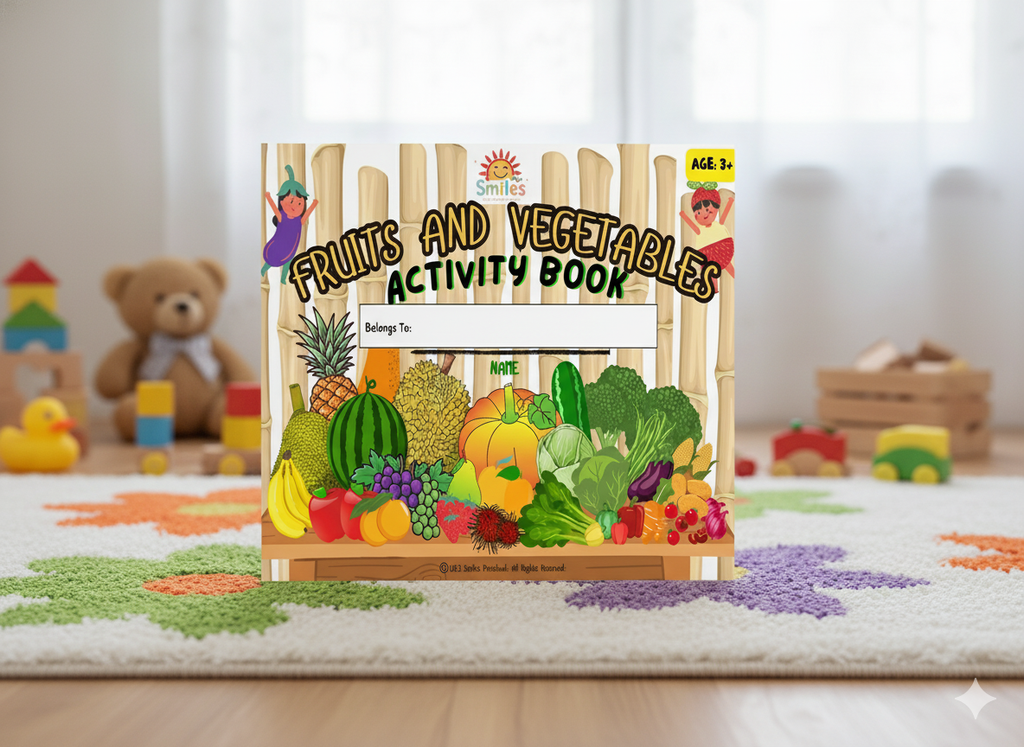 🍎 Fruits & Vegetables Coloring Activity Book 🥦