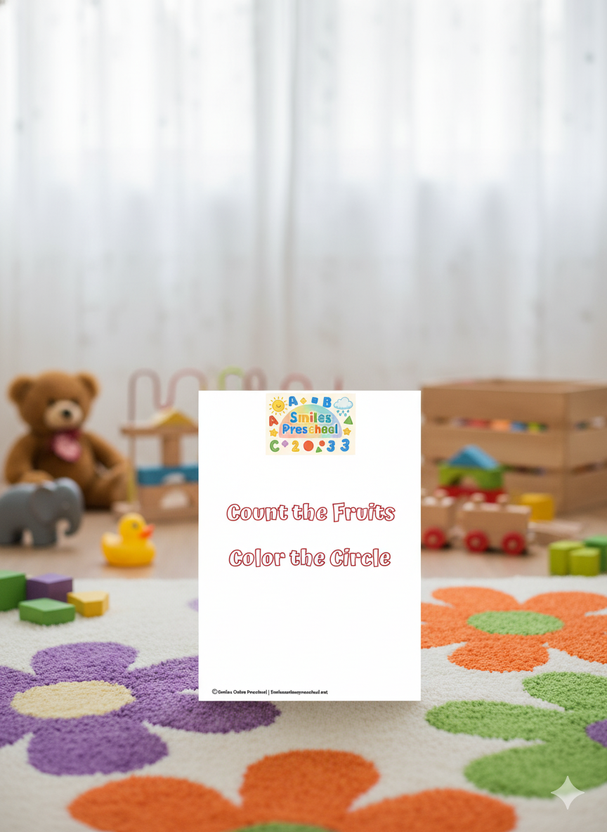 🍎 Fruits and Worksheets | Early Learning & Fine Motor Practice | Printable Preschool Activity