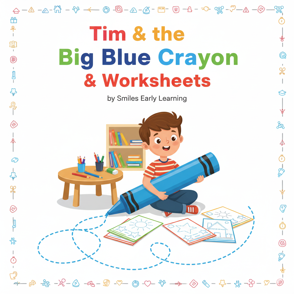 Tim & the Big Blue Crayon & Worksheets