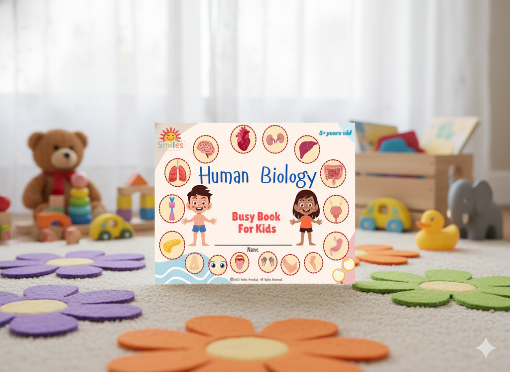 🧠 Human Biology Busy Book | Body Parts & Senses | Printable Preschool Learning Set