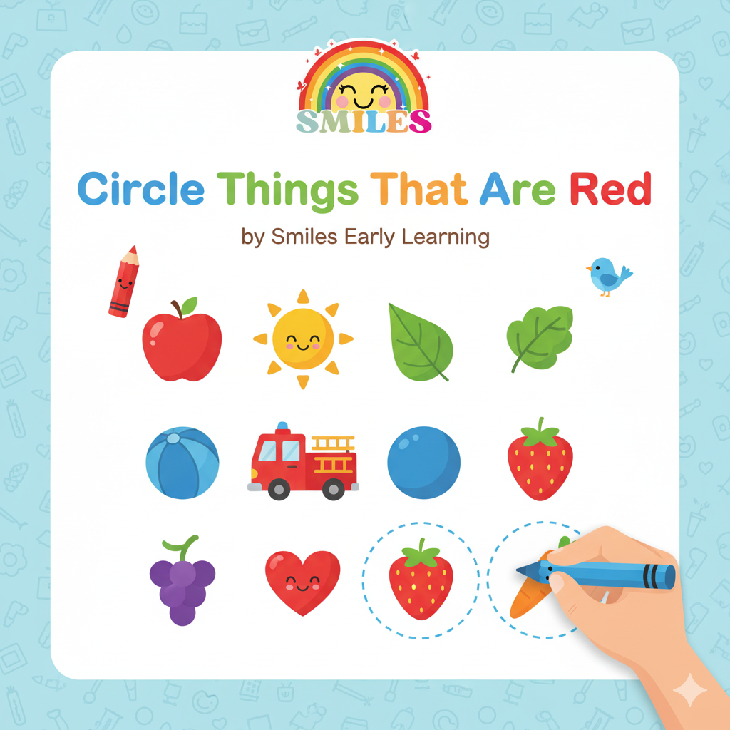 Circle Things That Are Red | Printable Worksheet