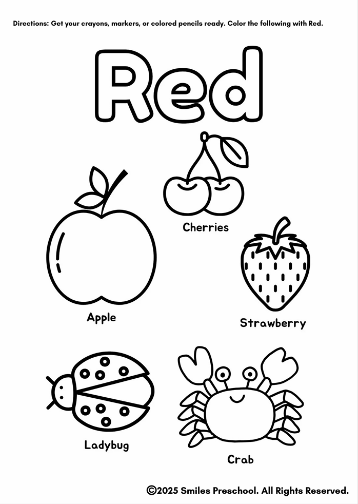 Preschool Worksheet Day 1