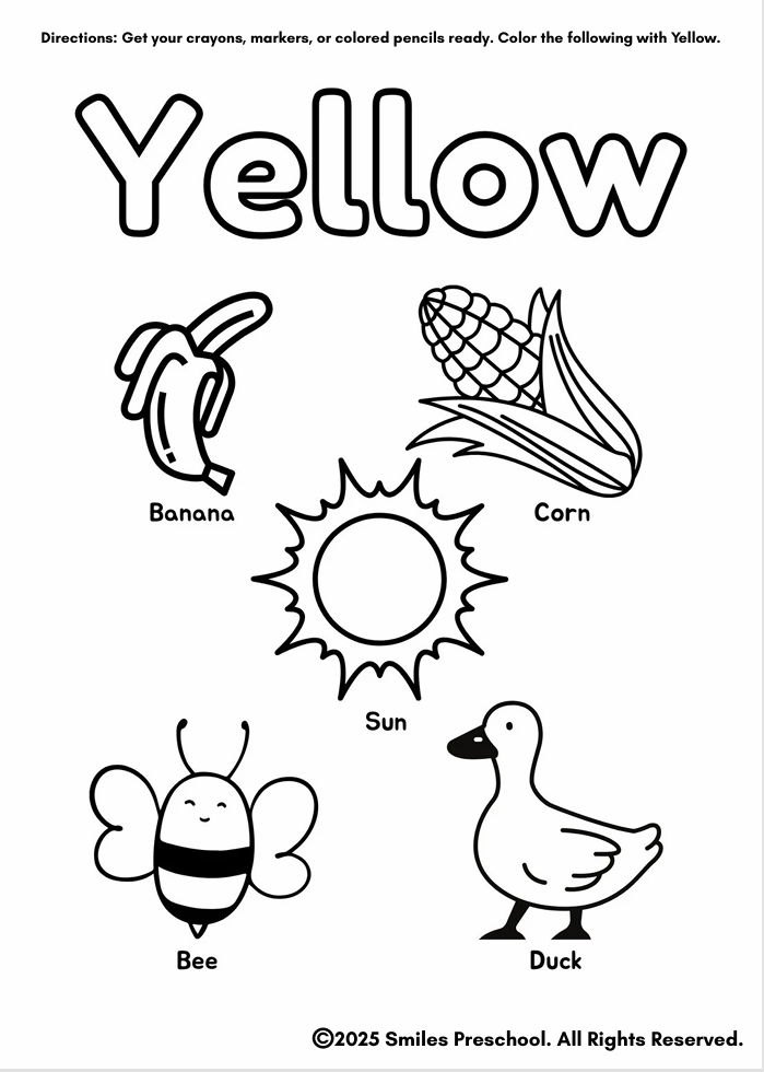 Preschool Worksheet Day 1