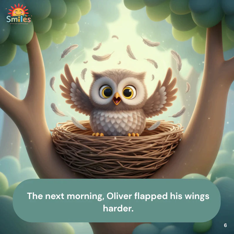 Oliver the Little Owl | Printable Kids Storybook PDF | Inspiring Preschool Moral Story About Patience & Practice
