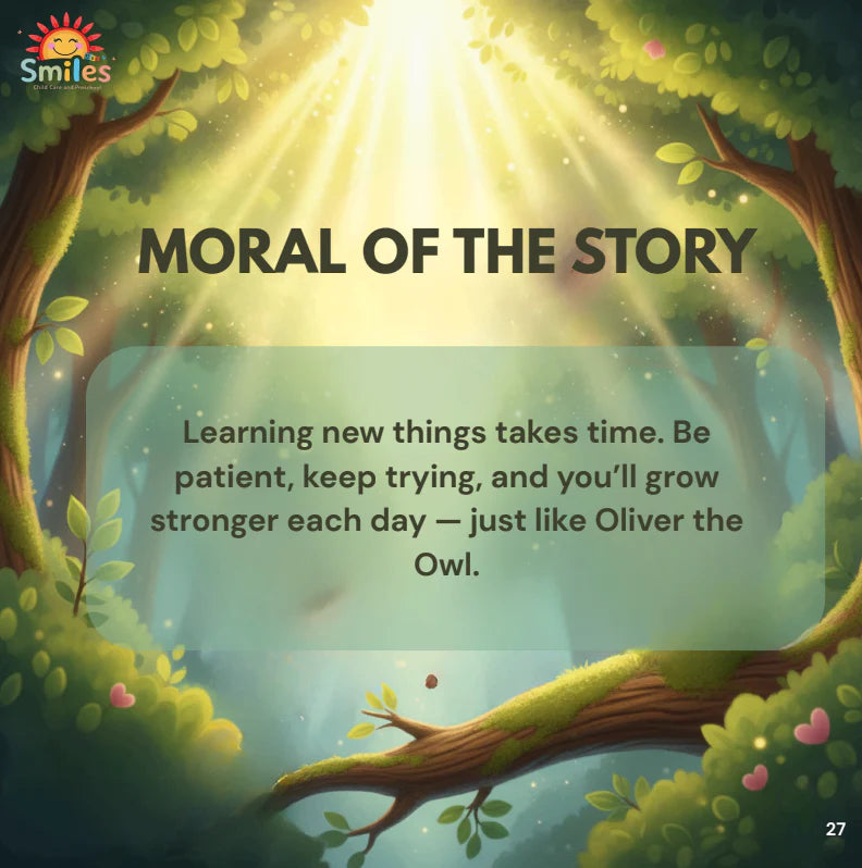 Oliver the Little Owl | Printable Kids Storybook PDF | Inspiring Preschool Moral Story About Patience & Practice