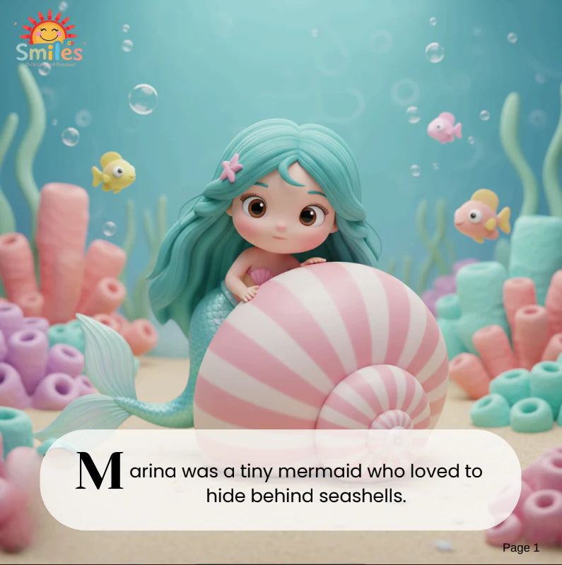 MARINA the Shy Mermaid | Printable Storybook PDF | Inspiring Moral Story About Courage & Self-Belief