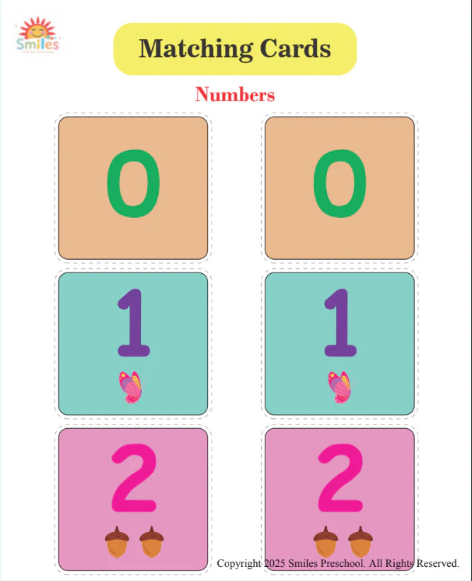 Matching Cards | Printable Preschool Learning Game | Alphabet, Numbers, Colors & Shapes Matching Activity