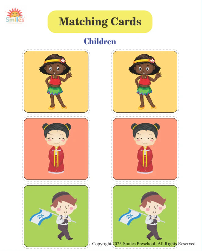 Matching Cards | Printable Preschool Learning Game | Alphabet, Numbers, Colors & Shapes Matching Activity