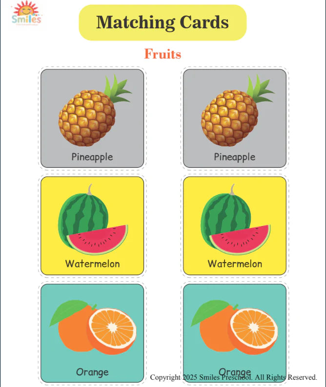 Matching Cards | Printable Preschool Learning Game | Alphabet, Numbers, Colors & Shapes Matching Activity