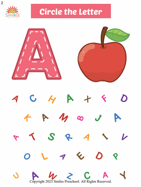 Circle The Letter | Printable Worksheet