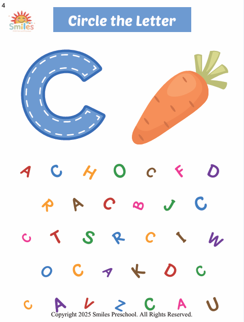 Circle The Letter | Printable Worksheet
