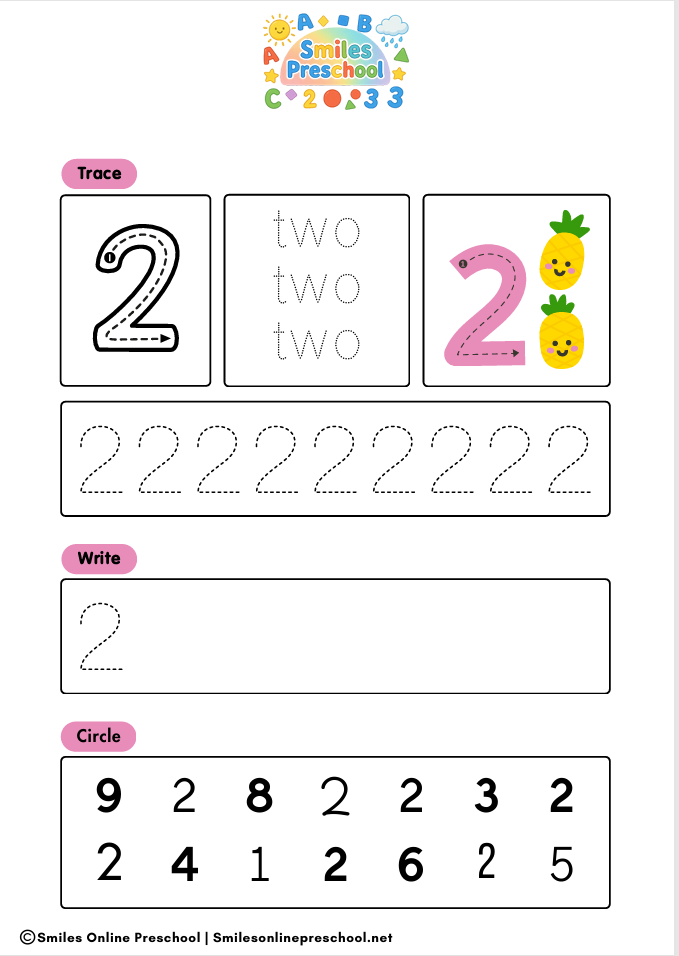 Number Recognition Worksheets