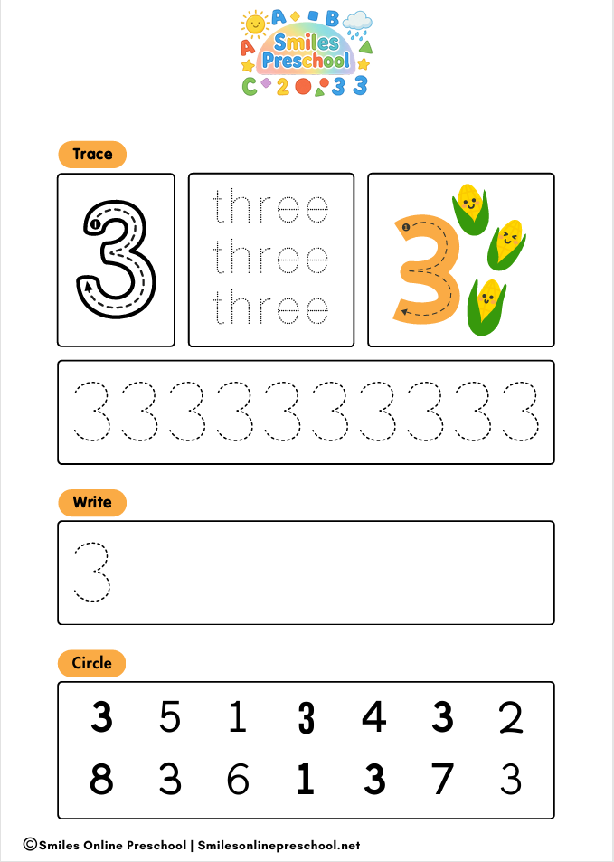 Number Recognition Worksheets