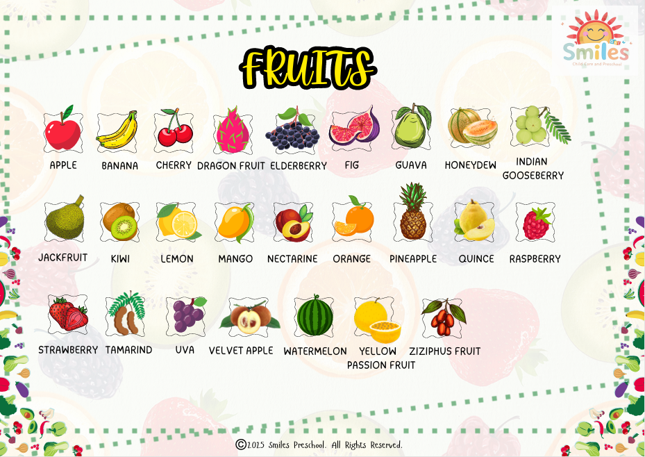 🍎 Fruits & Vegetables Coloring Activity Book 🥦