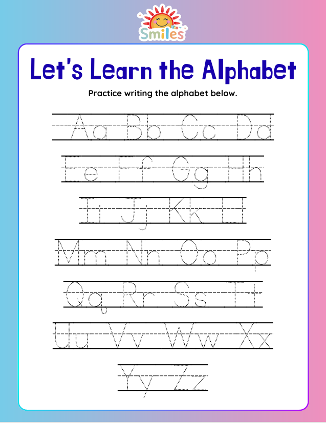 🔠 Let’s Learn the Alphabet | Letter Recognition & Tracing | Printable Preschool Alphabet Activity