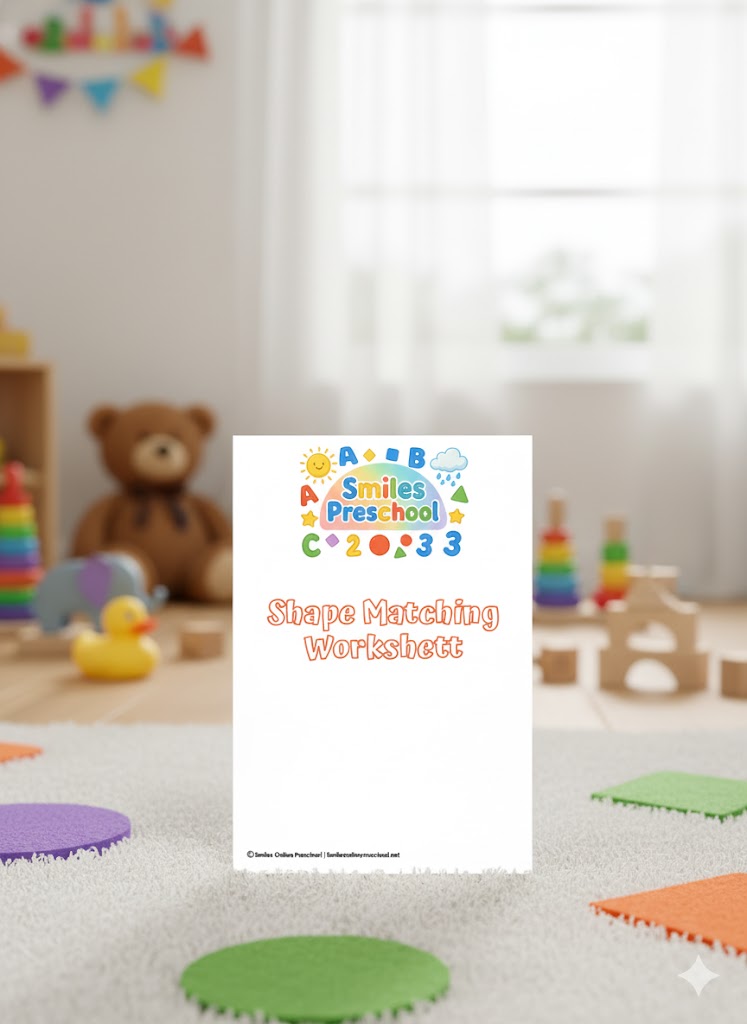 🔷 Matching Shapes Worksheet Set | Shape Recognition & Logic | Printable Preschool Activity